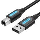 USB 2.0 A Male to B Male, Black 0.5m - COQBD