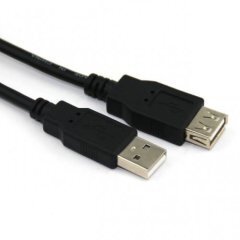 Кабел USB 2.0 AM / AF Black - CU202-B-1.8m Кабел USB 2.0 AM / AF Black - CU202-B-1.8m
