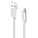 Orico кабел Cable - USB AM to Micro BM 1.0m, 2.4A charging, silver - EDC-10-SV