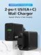 бързо зарядно Fast Charger Wall - QC4.0, PD Type-C + QC3.0 USB A, 20W Black - FBBB0