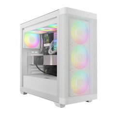 Case E-ATX - ATHENA M3 White - USB-C, 4 x 120 mm A-RGB, Mesh, Tempered Glass Case E-ATX - ATHENA M3 White - USB-C, 4 x 120 mm A-RGB, Mesh, Tempered Glass