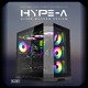 кутия Case ATX - HYPE-A Black - 4 x 120 mm Addressable RGB fans кутия Case ATX - HYPE-A Black - 4 x 120 mm Addressable RGB fans
