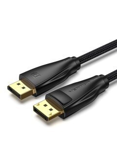 Display Port 1.4 DP M / M 8K 2m - Cotton Braided, Black - HCCBH Display Port 1.4 DP M / M 8K 2m - Cotton Braided, Black - HCCBH