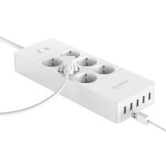 протектор Surge Protector - 6 x Schuko, 5 x USB 2.4A Charging, 4000W, 1.5m - HPC-6A5U-V1-EU-WH протектор Surge Protector - 6 x Schuko, 5 x USB 2.4A Charging, 4000W, 1.5m - HPC-6A5U-V1-EU-WH