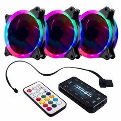 FAN SET 3 x Fan 120mm RGB 2 rings, controller, remote FAN SET 3 x Fan 120mm RGB 2 rings, controller, remote