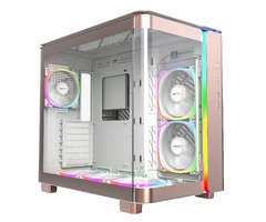 KING 95 Pro, Dual Chamber Mid-tower Case, 6 ARGB Fans, 2 Front Panels, Rose Gold KING 95 Pro, Dual Chamber Mid-tower Case, 6 ARGB Fans, 2 Front Panels, Rose Gold
