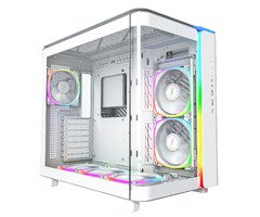 KING 95 Pro, Dual Chamber Mid-tower Case, 6 ARGB Fans, 2 Front Panels, White KING 95 Pro, Dual Chamber Mid-tower Case, 6 ARGB Fans, 2 Front Panels, White