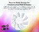RX120 PWM, REVERSE Fan, 120mm, ARGB, White RX120 PWM, REVERSE Fan, 120mm, ARGB, White