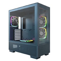 SKY TWO, Mid-tower Case, TG, 4x120mm ARGB Fans, Morocco Blue SKY TWO, Mid-tower Case, TG, 4x120mm ARGB Fans, Morocco Blue