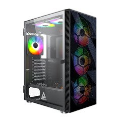 X3 MESH, Mid-tower Case, TG, 6 fixed RGB Fans, Black X3 MESH, Mid-tower Case, TG, 6 fixed RGB Fans, Black