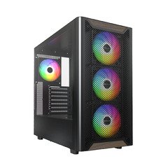Case ATX - XR Wood (B) - 4 x 120 mm ARGB Fans, Wood, USB-C, Black Case ATX - XR Wood (B) - 4 x 120 mm ARGB Fans, Wood, USB-C, Black