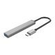 USB3.0/2.0 HUB 3 port + card reader TYPE C, Aluminum - AH-12F-GY
