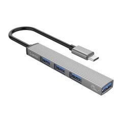 хъб USB3.0/2.0 HUB 4 port - Type-C input - AH-13-GY