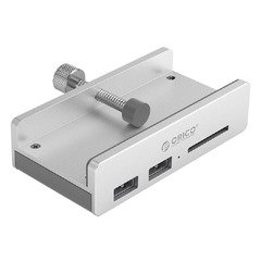 USB 3.0 HUB Clip Type 2 port, SD card reader - aux Micro-USB power input, Aluminum - MH2AC-U3-SV USB 3.0 HUB Clip Type 2 port, SD card reader - aux Micro-USB power input, Aluminum - MH2AC-U3-SV