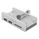 хъб USB 3.0 HUB Clip Type 2 port, SD card reader - aux Micro-USB power input, Aluminum - MH2AC-U3-SV