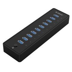 хъб USB3.0 HUB 10 port with Premium Power Adapter, Black - P10-U3-V1-BK хъб USB3.0 HUB 10 port with Premium Power Adapter, Black - P10-U3-V1-BK
