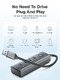 HUB USB3.0 4 port, Aluminium, Grey - PDD4U-U3-015-GY HUB USB3.0 4 port, Aluminium, Grey - PDD4U-U3-015-GY