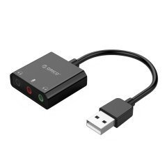 външна звукова карта USB Sound card - Headphones, Mic, 4 PIN headset, Black - SKT3-BK