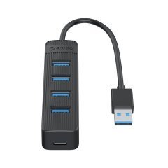 хъб USB3.0 HUB 4 port - Type C input, 0.15m cable, aux Type-C power input - TWU3-4A-BK хъб USB3.0 HUB 4 port - Type C input, 0.15m cable, aux Type-C power input - TWU3-4A-BK