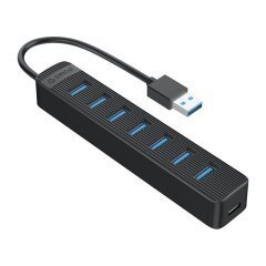 USB3.0 HUB 7 port - Type C input, 0.15m cable, aux Type-C power input - TWU3-7A-BK USB3.0 HUB 7 port - Type C input, 0.15m cable, aux Type-C power input - TWU3-7A-BK