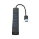 USB3.0 HUB 7 port - Type C input, 0.15m cable, aux Type-C power input - TWU3-7A-BK