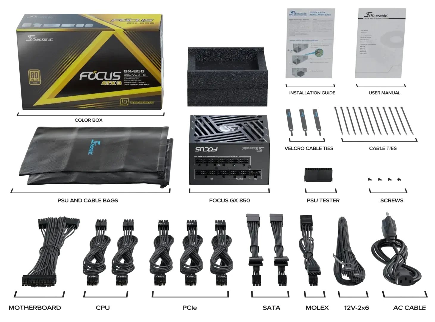 PSU ATX 3.1 850W Gold - FOCUS GX-850 V4 PSU ATX 3.1 850W Gold - FOCUS GX-850 V4