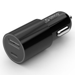 зарядно за кола Charger Car 12V-24V - TYPE C + USB black - UCF-2U зарядно за кола Charger Car 12V-24V - TYPE C + USB black - UCF-2U