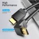 HDMI Right Angle 270 Degree v2.0 M / M 4K/60Hz Gold - 1.5M Black - AAQBG HDMI Right Angle 270 Degree v2.0 M / M 4K/60Hz Gold - 1.5M Black - AAQBG