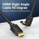 Кабел HDMI Right Angle 90 Degree v2.0 M / M 4K/60Hz Gold - 2M Black - AARBH