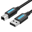 USB 2.0 A Male to B Male, Black 1m - COQBF