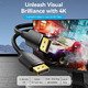 Cable - Display Port v1.2 DP M / M Black 4K 1M - HAKBF Cable - Display Port v1.2 DP M / M Black 4K 1M - HAKBF