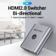 HDMI 2.0 Switcher/Splitter 2-Port Bi-Direction - Silver Aluminium - AFUH0