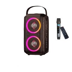 Bluetooth Party Speaker - T9 Black - 80W, Wireless Microphone, Karaoke