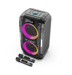 Bluetooth Party Speaker - T9 PRO - 120W, 2 x Wireless Microphones, Karaoke Bluetooth Party Speaker - T9 PRO - 120W, 2 x Wireless Microphones, Karaoke