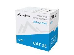 кабел UTP SOLID GRAY CABLE, CCA, CAT 5E, 305M - LCU5-10CC-0305-S
