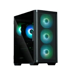 Case mATX - M4 Black - Addressable RGB, Tempered Glass, 4 fans included